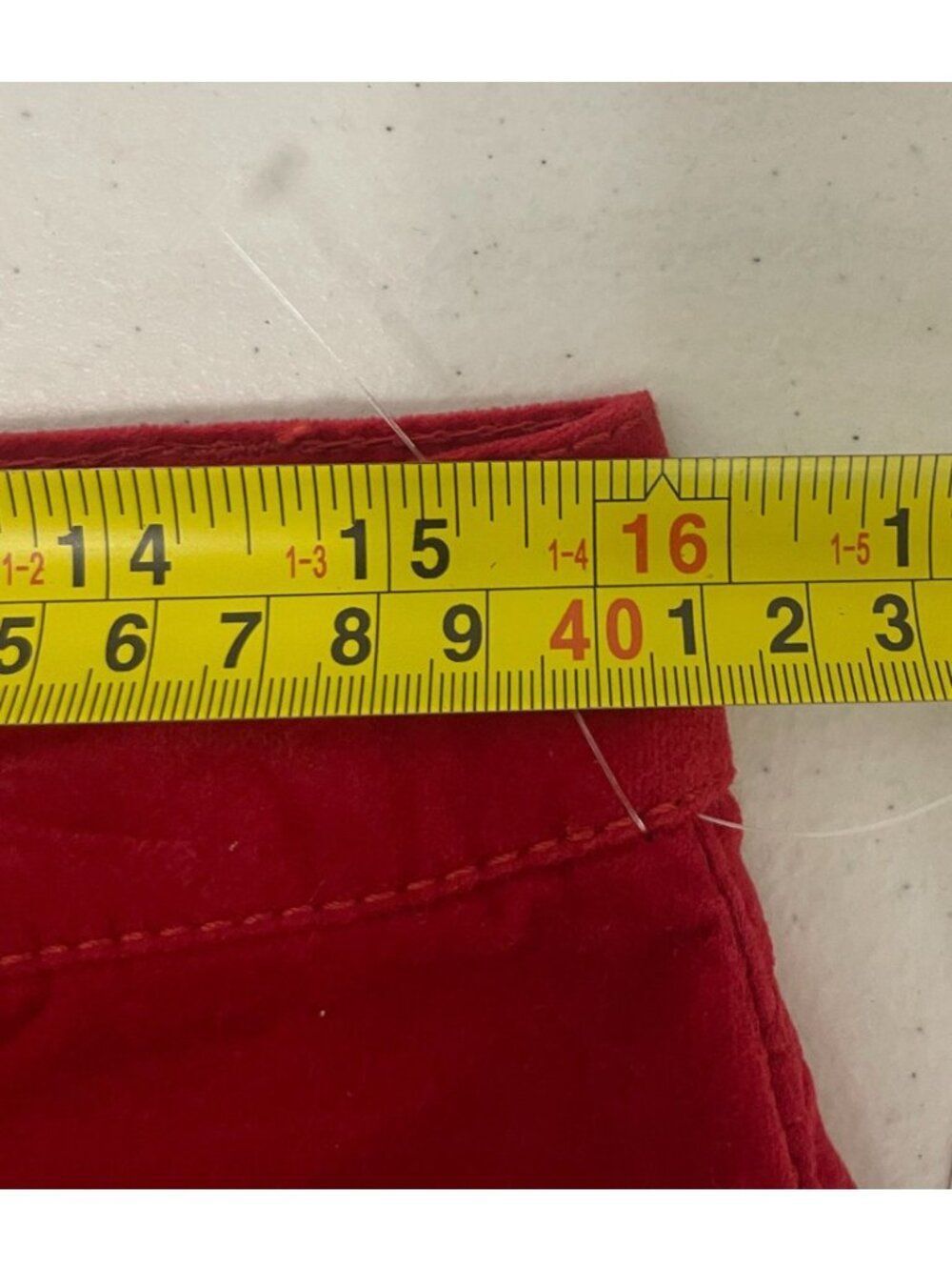 Jones New York Womens Velour Pants sz 12 Red Regular Lexington Straight NWT - Picture 12 of 14